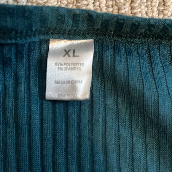 Teal Tie Front Button Down - Picture 3 of 5